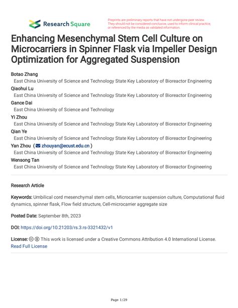 Optimization of the Impeller Design for Mesenchymal Stem Cell 